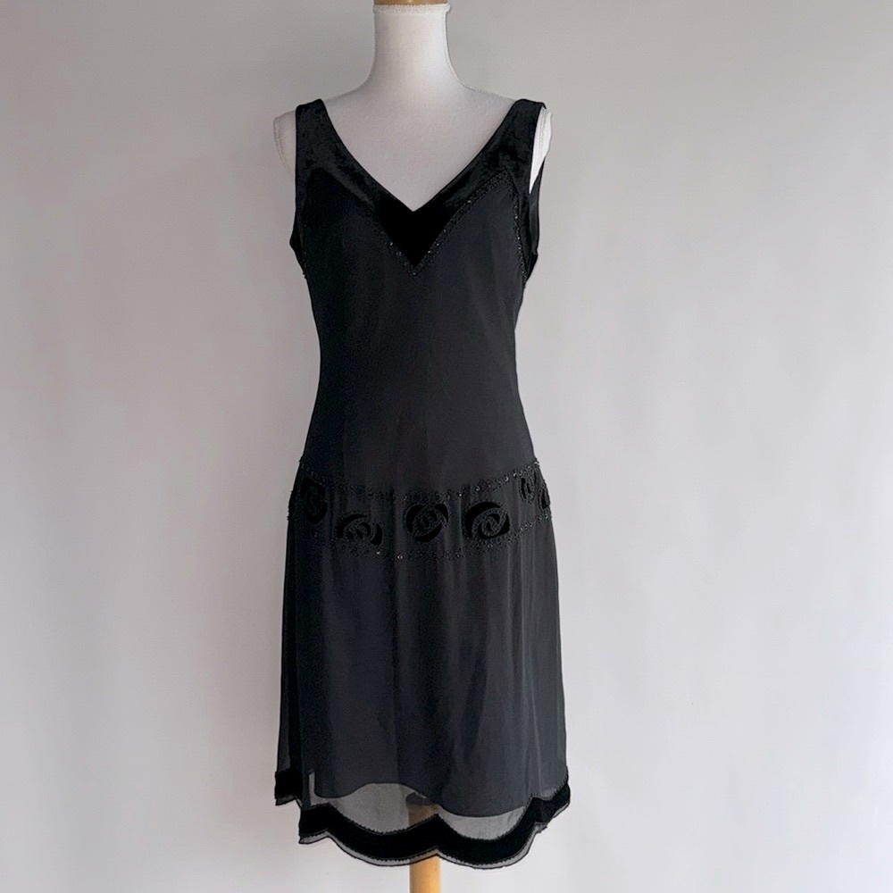 Nine West Beaded Silk Cocktail Dress